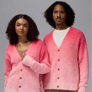 Nike Air Jordan Men's Aster Pink Cardigan Sweater  | Soft Premium Outerwear